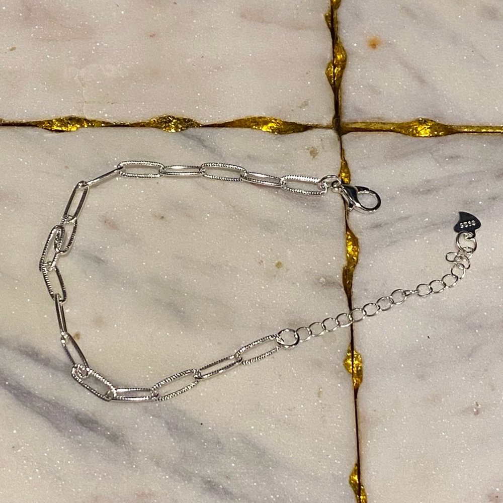 BN 925 Stamped Sterling Silver Chain Bracelet with lobster clasp closure - Picture 7 of 8